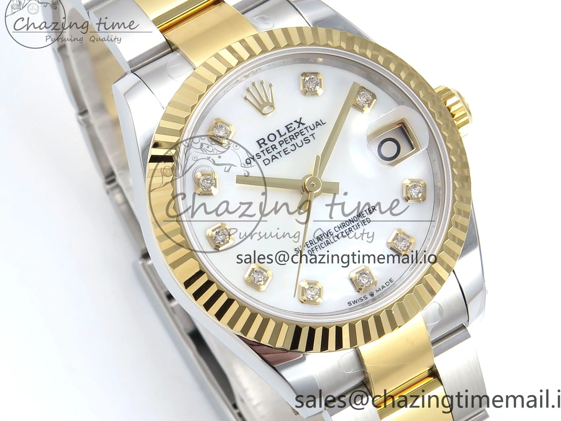 White ARF SS 904L MOP YG Best DateJust 1:1 Oyster ETA Steel 278273 Edition Bracelet 31 2688 on Dial 0110